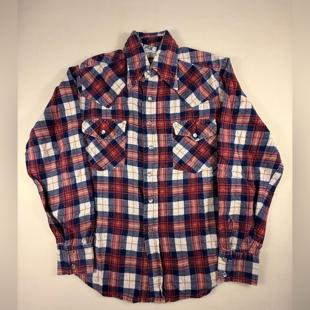 Vintage Kennington Pink, Blue & White Plaid Button-Down Shirt